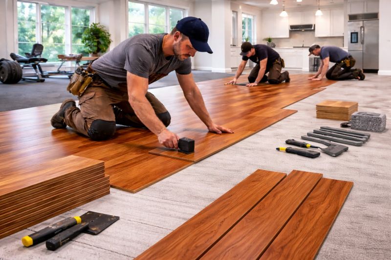 Cherry Floor Installation in San Antonio, TX