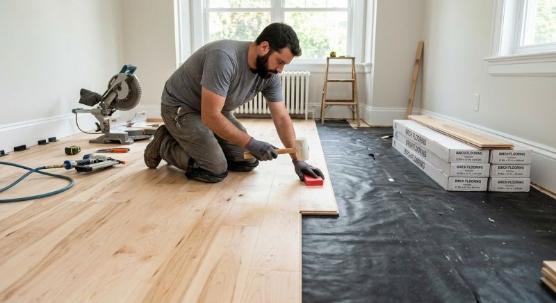 Birch Floor Installation in Fort Worth, TX