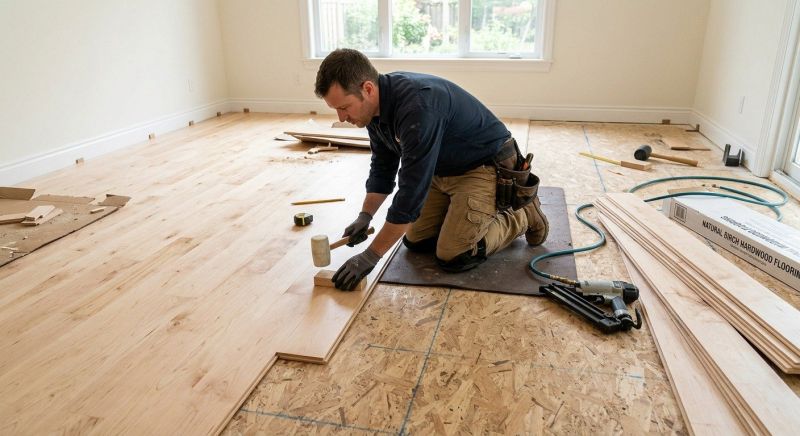 Birch Floor Installation in Manassas, VA