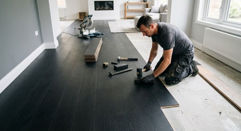 Dark Wood Floor Installation in San Antonio, TX