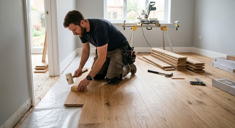 Dark Wood Floor Installation in Fort Worth, TX
