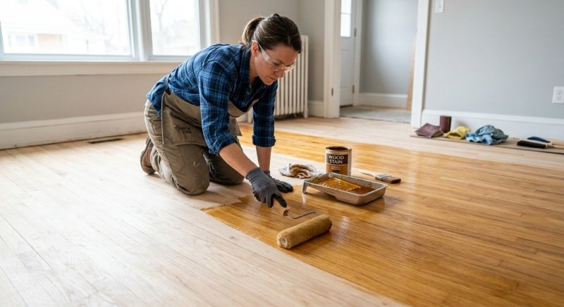Maple Floor Staining in Overland Park, KS